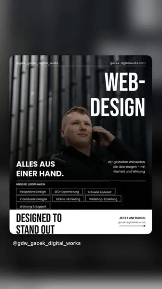 Instagram- und Facebook-Anzeige von GDW: Webdesign – Alles aus einer Hand